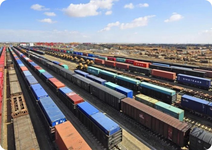 Railway container yard